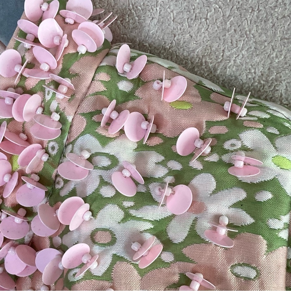 NEW Tuckernuck Sequin Floral Sleeveless Maude Dress Womens XXL Pink/Green Formal - Picture 10 of 16